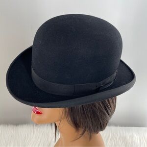 Vintage Elegant Extra Quality Black Bowler Derby Hat for Man or Woman